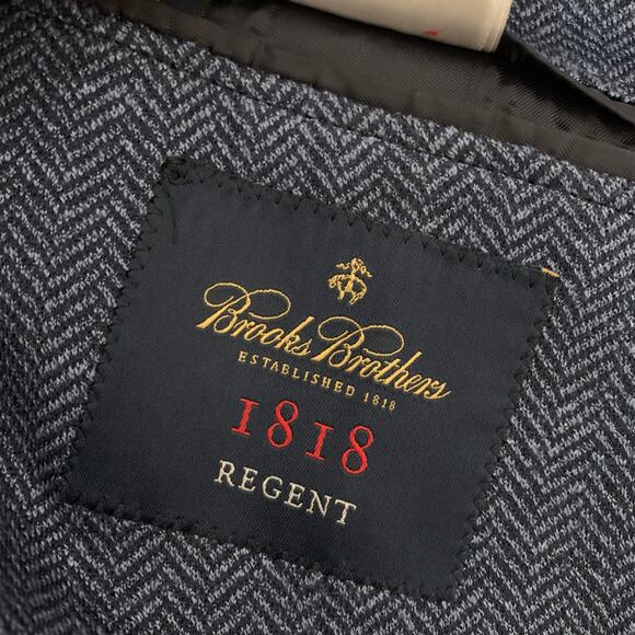 Brooks Brothers 1818 Regent Dondi Jersey Herringbone Soft Linen blend blazer 45R - Picture 9 of 11